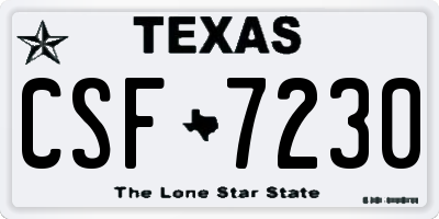 TX license plate CSF7230