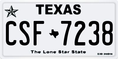 TX license plate CSF7238