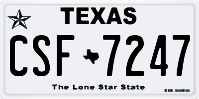TX license plate CSF7247
