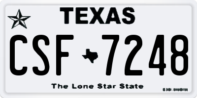 TX license plate CSF7248