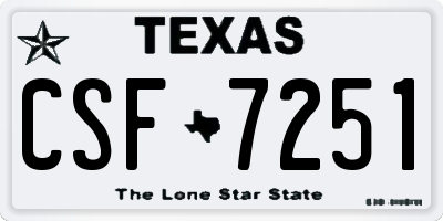 TX license plate CSF7251