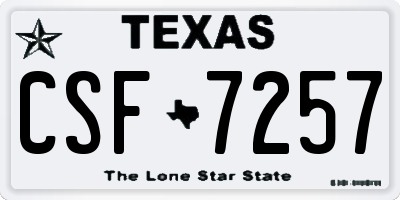 TX license plate CSF7257