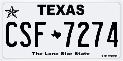 TX license plate CSF7274