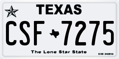 TX license plate CSF7275