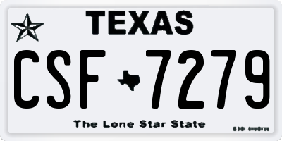 TX license plate CSF7279
