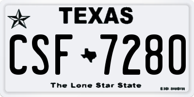 TX license plate CSF7280