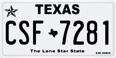TX license plate CSF7281