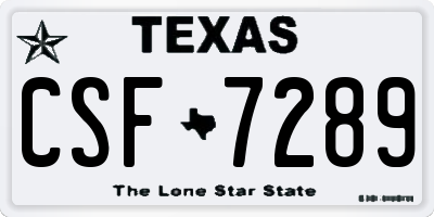 TX license plate CSF7289