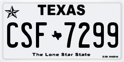 TX license plate CSF7299