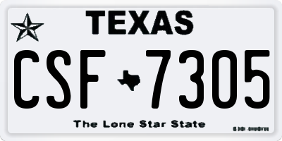 TX license plate CSF7305