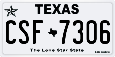 TX license plate CSF7306