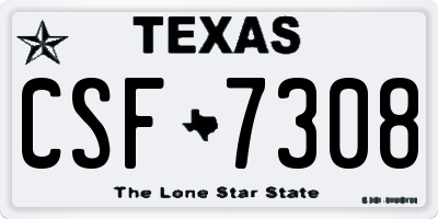 TX license plate CSF7308