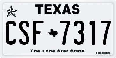 TX license plate CSF7317
