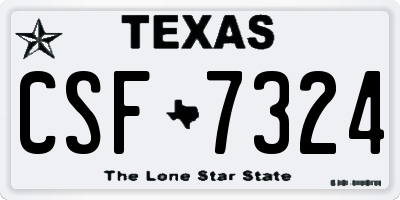 TX license plate CSF7324