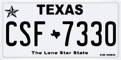 TX license plate CSF7330