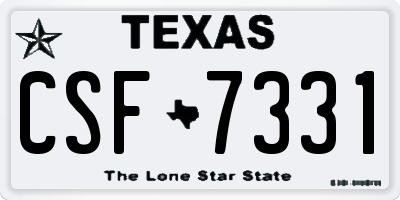 TX license plate CSF7331