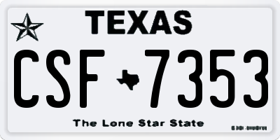 TX license plate CSF7353