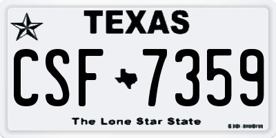 TX license plate CSF7359