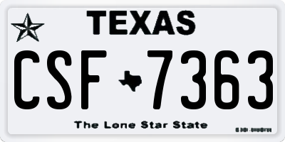 TX license plate CSF7363