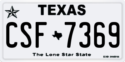 TX license plate CSF7369