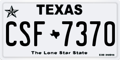 TX license plate CSF7370