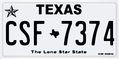 TX license plate CSF7374