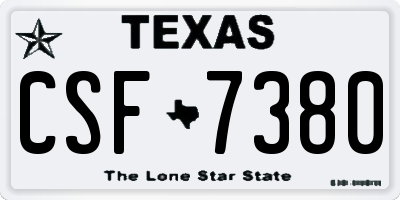 TX license plate CSF7380