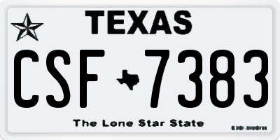 TX license plate CSF7383