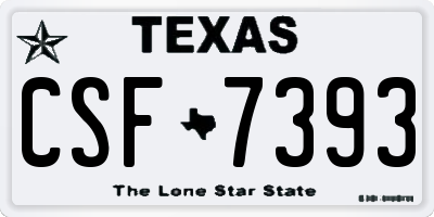 TX license plate CSF7393