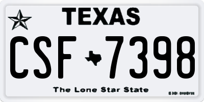 TX license plate CSF7398