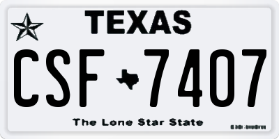 TX license plate CSF7407