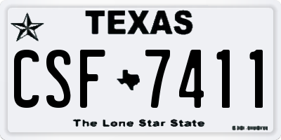 TX license plate CSF7411