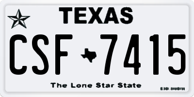 TX license plate CSF7415