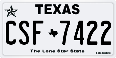 TX license plate CSF7422