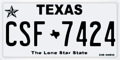 TX license plate CSF7424