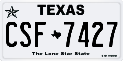 TX license plate CSF7427