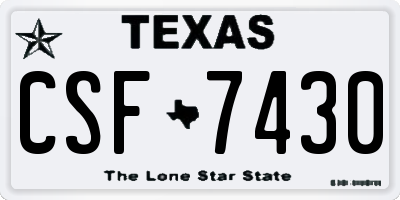 TX license plate CSF7430