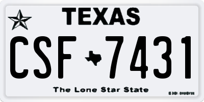 TX license plate CSF7431