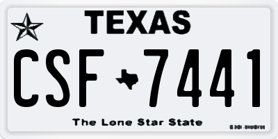 TX license plate CSF7441