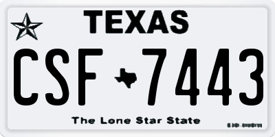 TX license plate CSF7443