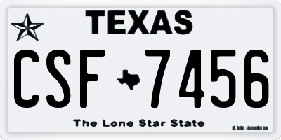 TX license plate CSF7456