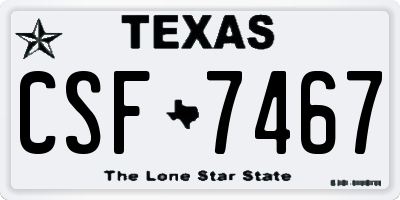 TX license plate CSF7467