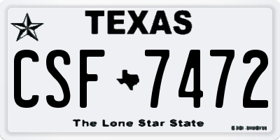 TX license plate CSF7472