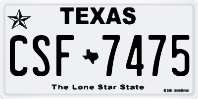 TX license plate CSF7475