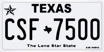 TX license plate CSF7500