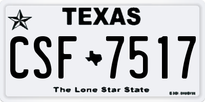 TX license plate CSF7517