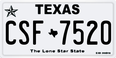 TX license plate CSF7520