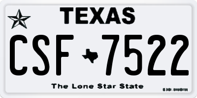 TX license plate CSF7522