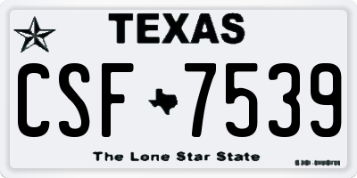 TX license plate CSF7539