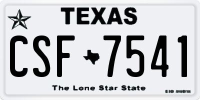 TX license plate CSF7541